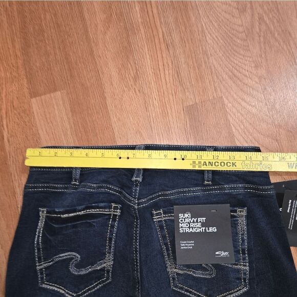 Silver Jeans Co. Women's Suki Mid Rise Curvy Fit Straight Leg Jeans W32x33 - Picture 14 of 16